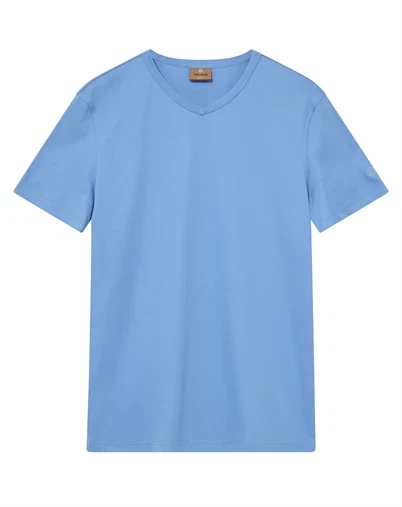 Mos Mosh - MMGPerry O-SS T-shirt - Silver Lake Blue 